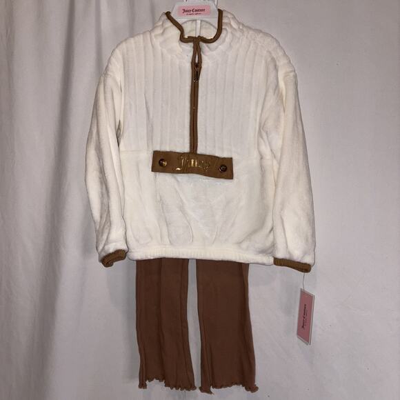 JUICY COUTURE 2 Piece Set Fleece Pullover & Legging Pants Girls 4T Gold NWT - Picture 1 of 8